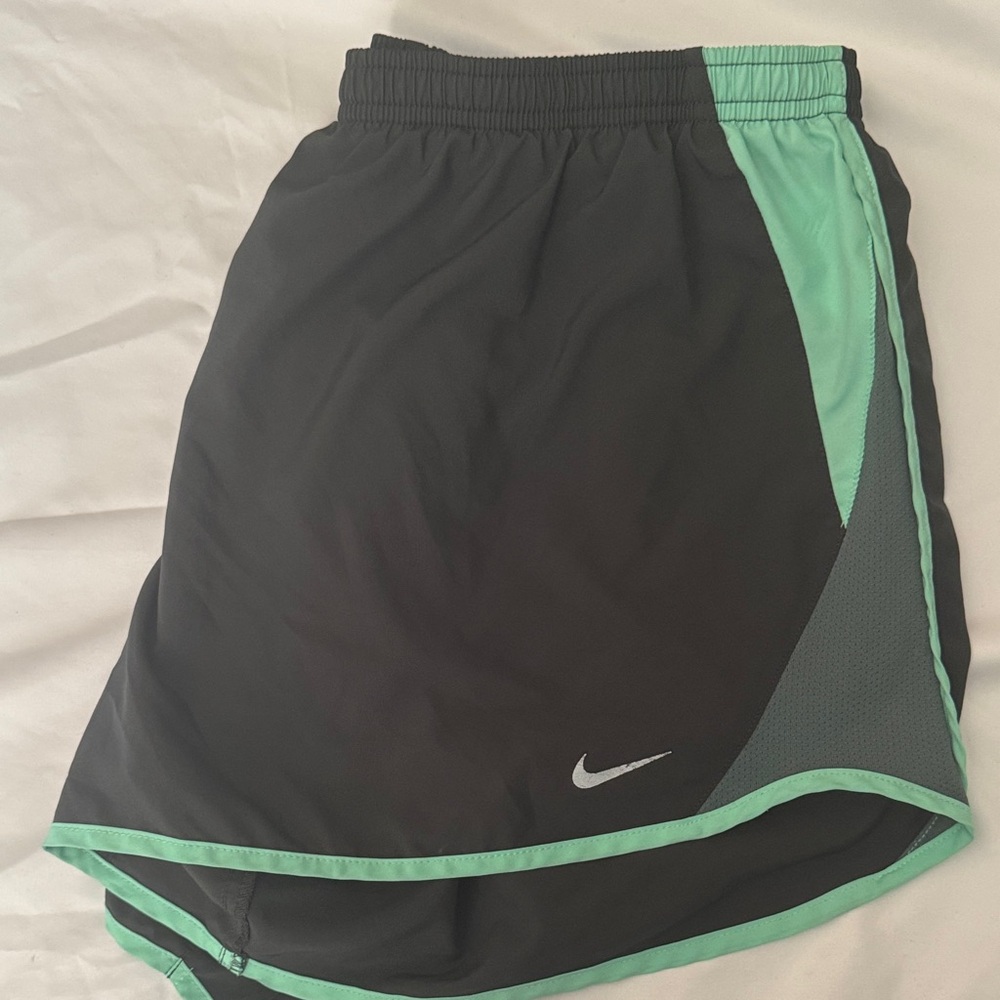 Nike Black and Mint Green Running Shorts